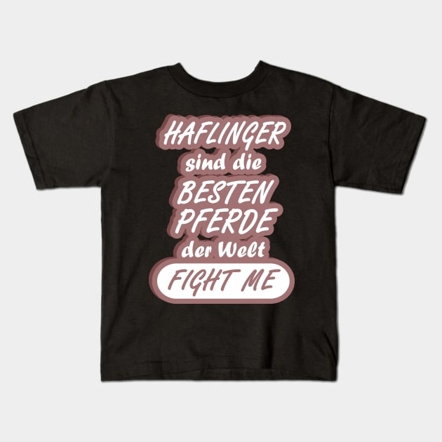Haflinger Pfererasse Hengst Stute Reitstall Trab Kids T-Shirt by FindYourFavouriteDesign